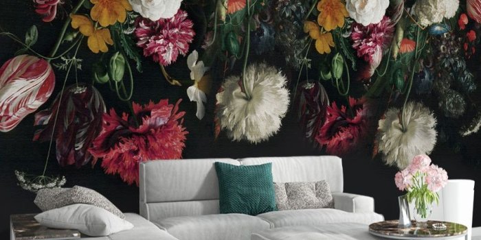 904x892 3D Modern Colourful flowers Wallpaper Art Wall Mural Living Room