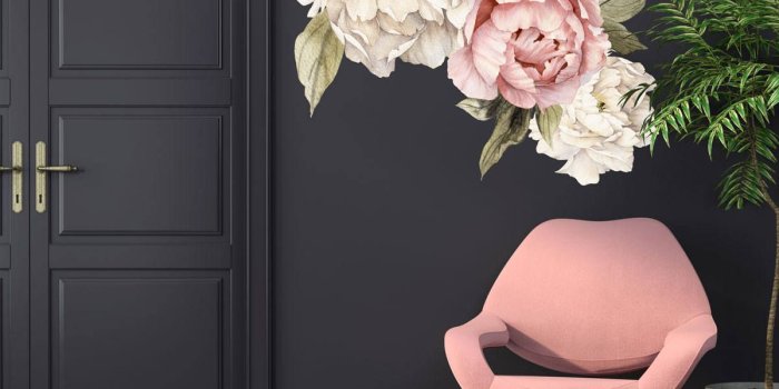 1200x1200 Peony Wall Decal - Floral Wall Decals Watercolor Peony Large Self