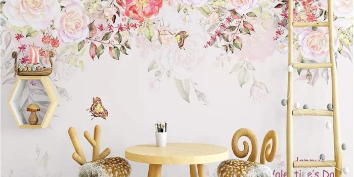 1028x831 Wall Mural 3D Rose Flower Wallpaper 3D Large Murals Modern Living
