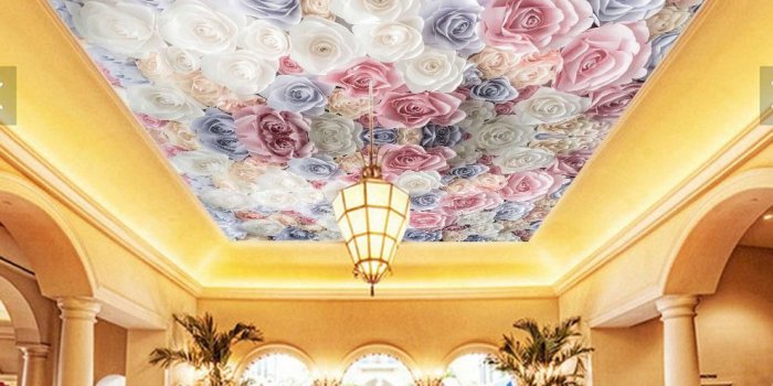 991x991 Large Ceiling Papel Mural 8d/3D Colourful Flower Wallpaper Mural