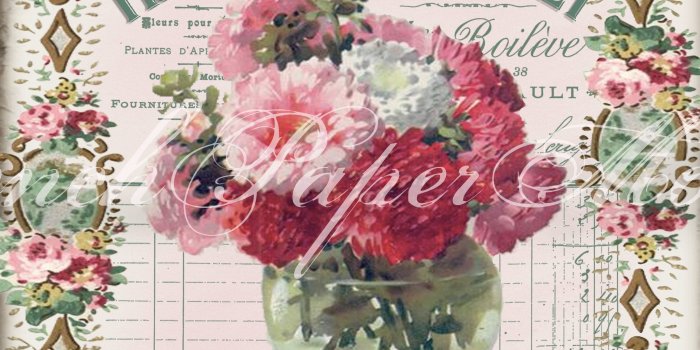 3000x2400 Digital Shabby Chic French Flower Market, Vintage Flowers, Vintage