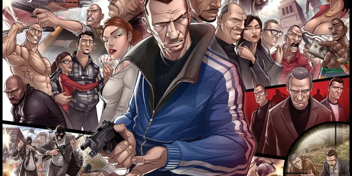 2560x1728 Game digital wallpaper, Grand Theft Auto, Niko Bellic, artwork