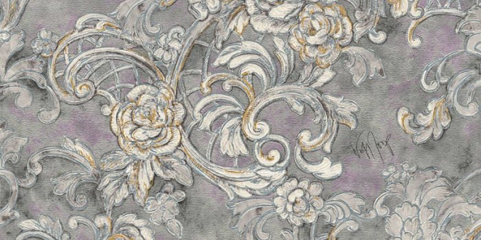 1000x800 KIND OF WHITE Wallpaper «Flowers, Gold, Grey, Metallic, Purple