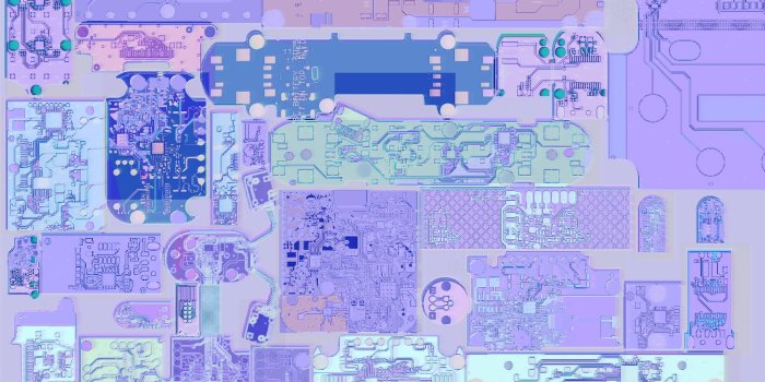 1920x1080 Blue, purple, and grey abstract painting, PCB, technology