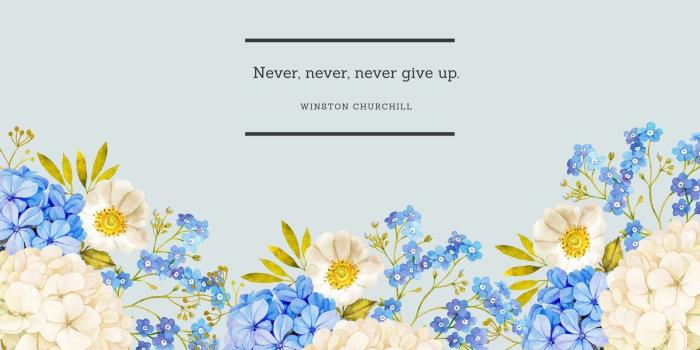 1600x900 Blue Watercolor Flowers with Quote Desktop Wallpaper - Templates