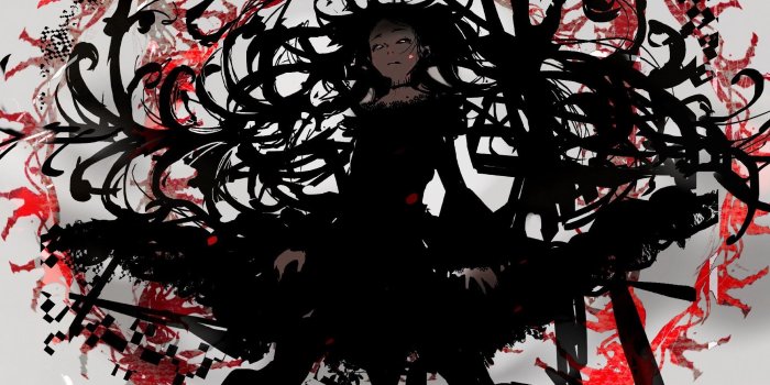 2000x1125 dark vocaloid hatsune miku long hair black dress anime girls black
