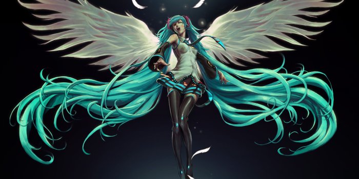 2550x1650 Wallpaper Hatsune Miku, Goddess, Angel, Artwork, Anime, #10695