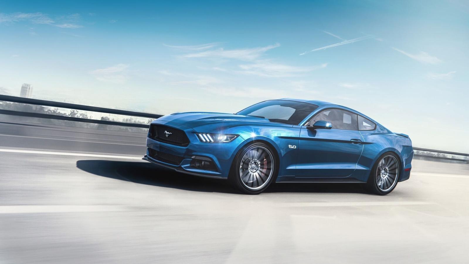 1920x1080 Wallpaper of Blue, Car, Ford, Ford Mustang, Muscle Car, Vehicle