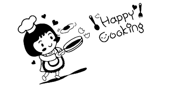 1020x1020 Happy Cooking Wall Art Sticker Removable PVC Cartoon Wall Tattoo