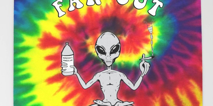 1500x1500 Far Out Alien (Tie Dye) Throw Blanket by hipster | Society6