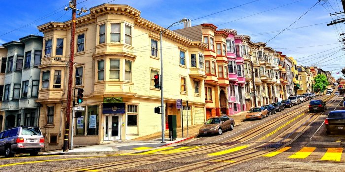 3360x1260 Street In San Francisco Ultra HD Desktop Background Wallpaper for