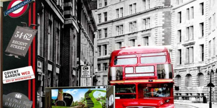 1000x914 Amazon.com: hwhz Europe Wall Paper London Street Red Bus Photo