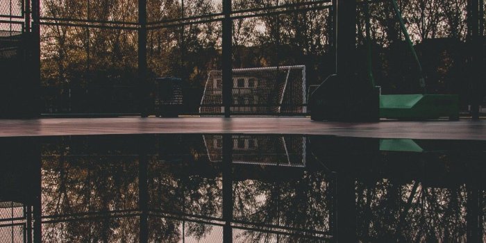 1242x2688 Basketball Court, Reflection, Water, Puddle, Clouds - Basketball