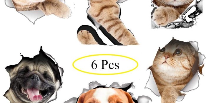 995x985 Amazon.com: Jaxbo 3D Cats Dogs Wall Stickers - Realistic Cute