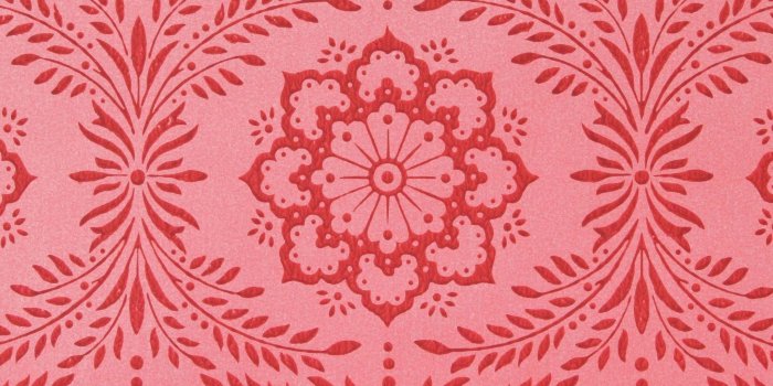 2048x2048 1950s Vintage Wallpaper Thomas Strahan Red Floral Geometric