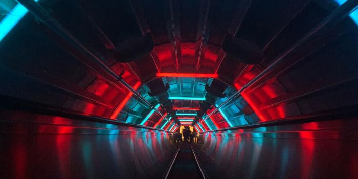 2048x1152 2048x1152 Escalator Tunnel Dark Neon 2048x1152 Resolution HD 4k