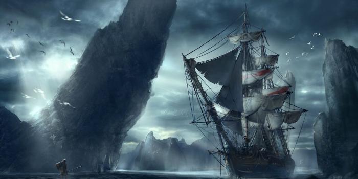 1275x700 Fantasy ship boat art artwork ocean sea wallpaper | 4879x2679