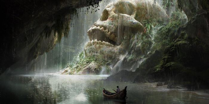 1332x850 Wallpaper boat, skull, art, fantasy, journey, Quentin Mabille