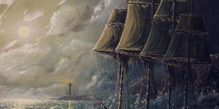 2732x2732 aj61-painting-sea-wave-boat-illust-art - Papers.co