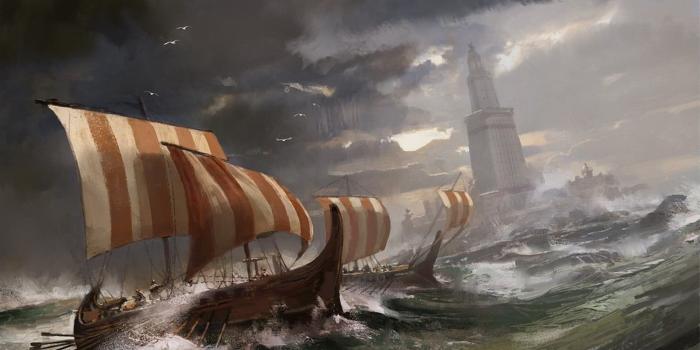 1920x1080 Brown ship on body of water painting, boat, artwork, fantasy art