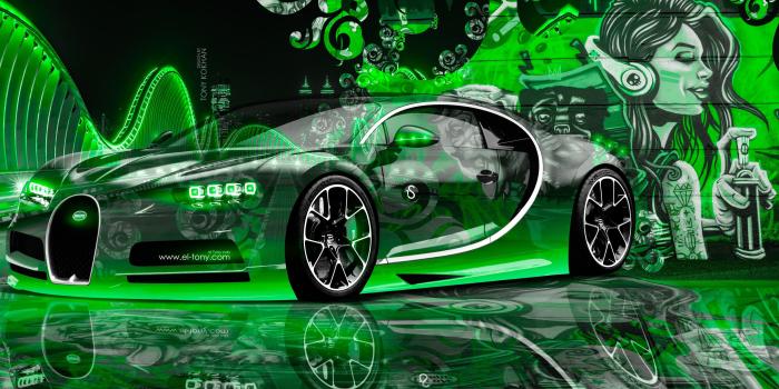 3840x2160 G5 Bugatti Chiron Super Crystal City Graffiti | Supercars