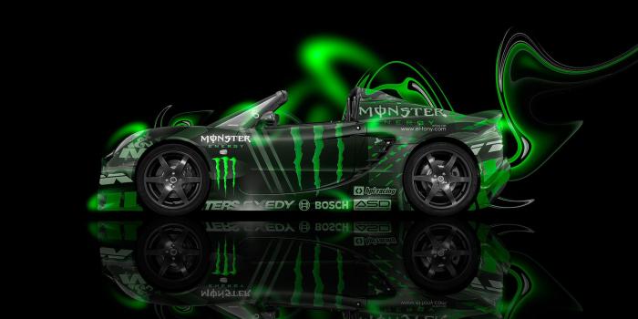 1920x1080 Monster Energy Lotus Elise Side Neon Plastic Car 2014 | el Tony