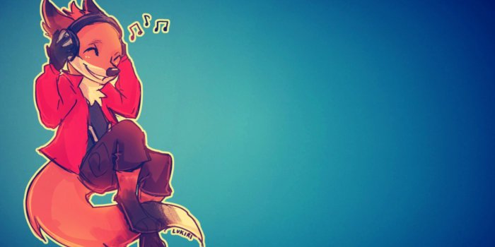 1920x1080 Anthro, Fox, Blue, Headphones, Music, Furry Wallpapers HD