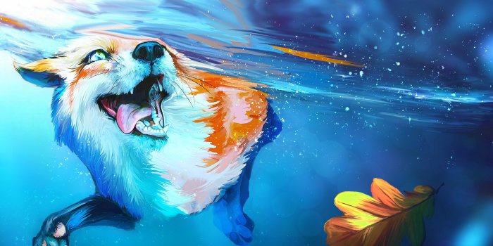 3840x2160 Fox Tongue Protruding Water 4K wallpaper