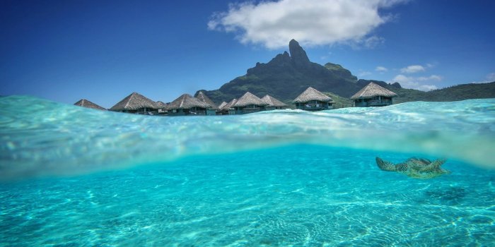 2560x1440 Beautiful Aqua Blue Lagoon Dream Isl Bora Bora Tahiti Desktop
