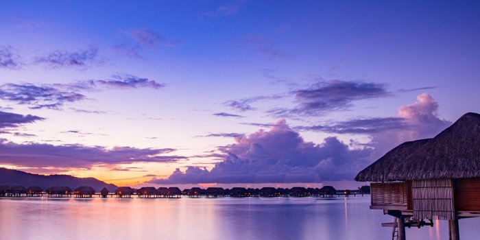 1332x850 Wallpaper sea, the sky, clouds, sunset, lights, tropics, shore