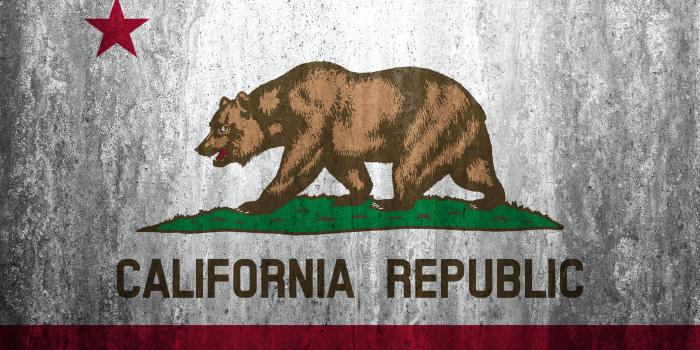 3840x2400 Download wallpapers Flag of California, 4k, stone background