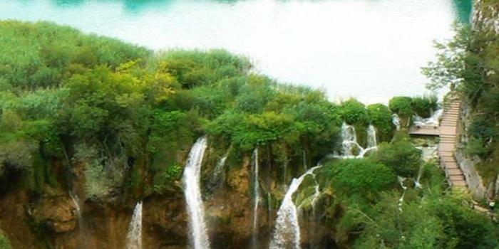 1024x768 Nature Fairy Waterfall Forest Landscape iPhone 6 Wallpapers