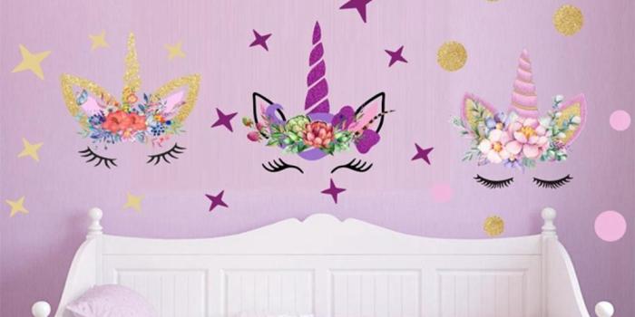 1001x1001 Colorful Polka Dot Cute Cartoon Unicorn Wall Stickers For Kids