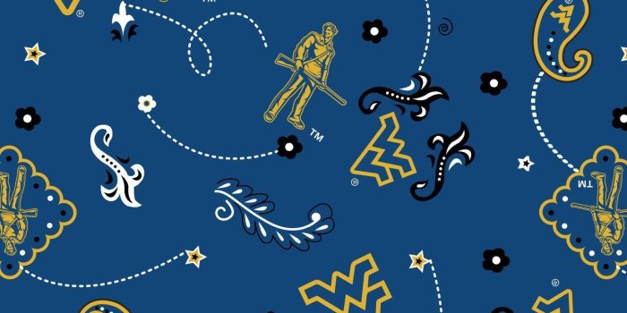 1275x2016 West Virginia University Mountaineers Cotton Fabric Bandana | West