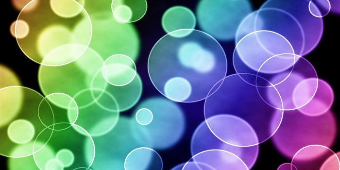 1332x850 Wallpaper rainbow, abstraction, circles, purple, blue, white
