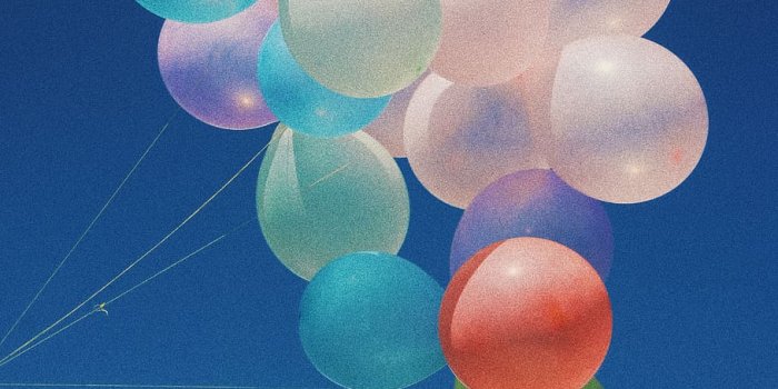 910x1365 HD wallpaper: white, blue, and purple balloons, sky, multi colored