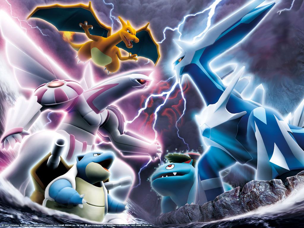 1024x768 Palkia and Dialga Pokemon Wallpaper - Pokemon Wallpaper - Cartoon