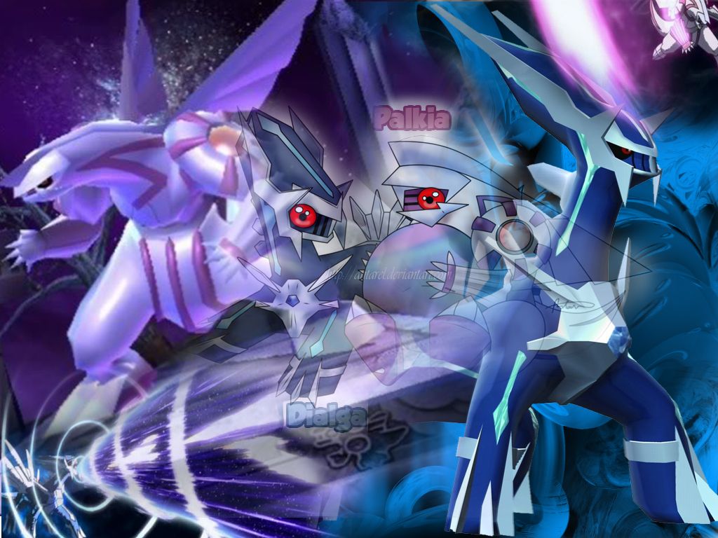 1024x768 Free download Pokemon Dialga and Palkia by txvirus [1024x768] for