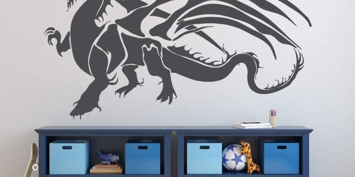 1314x1200 Amazon.com: Dragon Wall Decal | Vinyl Sticker Decor for Children's
