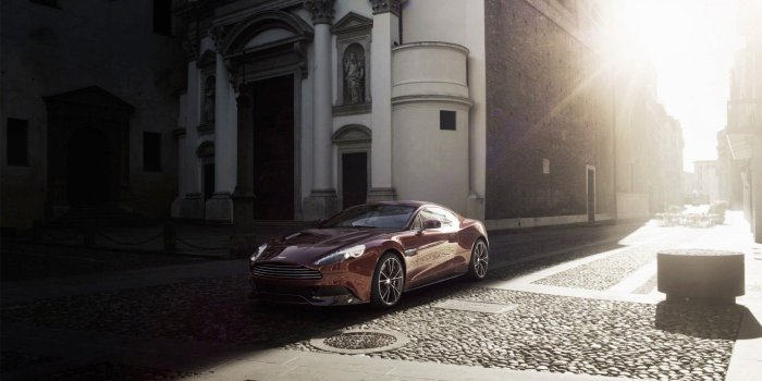 1680x945 Aston Martin, Church, Sunlight, Red Cars, Aston Martin Vanquish