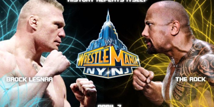 1280x720 WWE Wrestlemania XXIX Custom Wallpaper: The Rock vs Brock Lesnar
