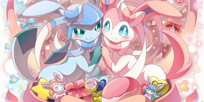 1161x1150 Sylveon and Glaceon | Cute pokemon pictures, Pokemon eevee