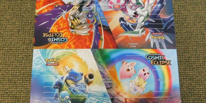 1600x1200 Pokemon Sun & Moon Cosmic Eclipse 2-Player Playmat - Gaming