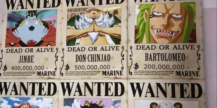1000x1333 One Piece Poster 9Pcs/Set Reward Wanted Circular Retro Edition