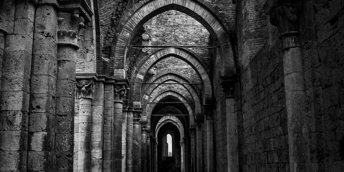 910x1365 HD wallpaper: empty gothic building hallway, corridor, indoors