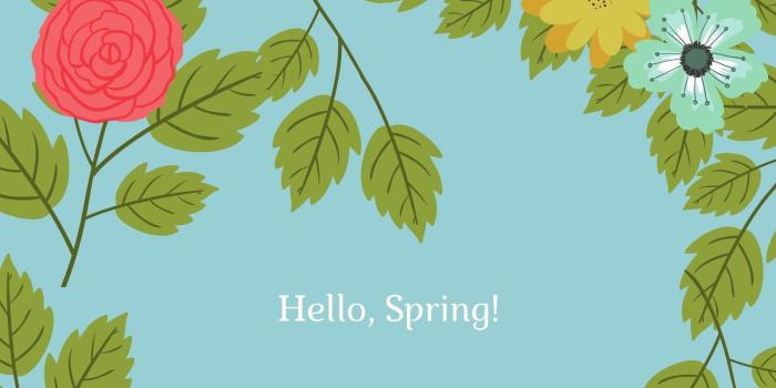 1600x900 Blue Floral Pattern Spring Desktop Wallpaper (Paid) - Templates by