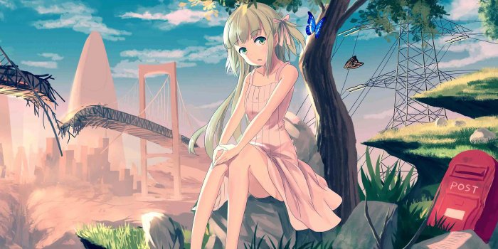 3840x2400 au48-cute-anime-girl-sunset-illustration-art-wallpaper