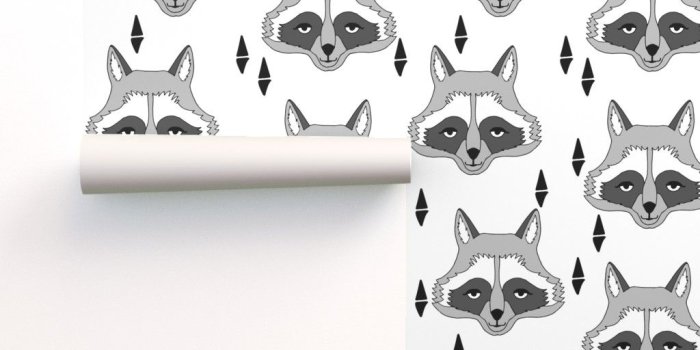 1024x1024 raccoon // sweet little geometric raccoon on Isobar by