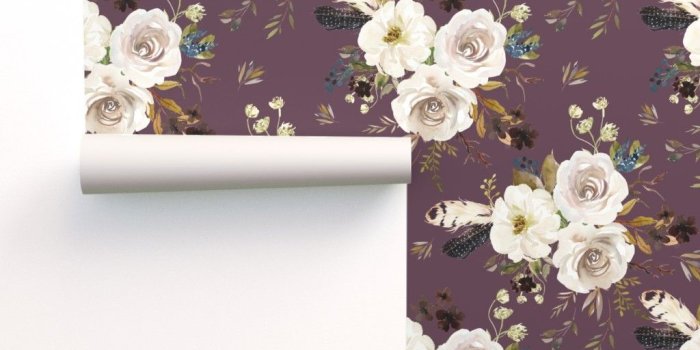 1024x1024 Peel-and-Stick Removable Wallpaper Floral Flowers Boho Autumn Fall