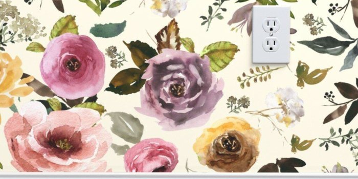 1024x1024 House of Hampton Holcomb Autumn Flowers Peel and Stick Wallpaper